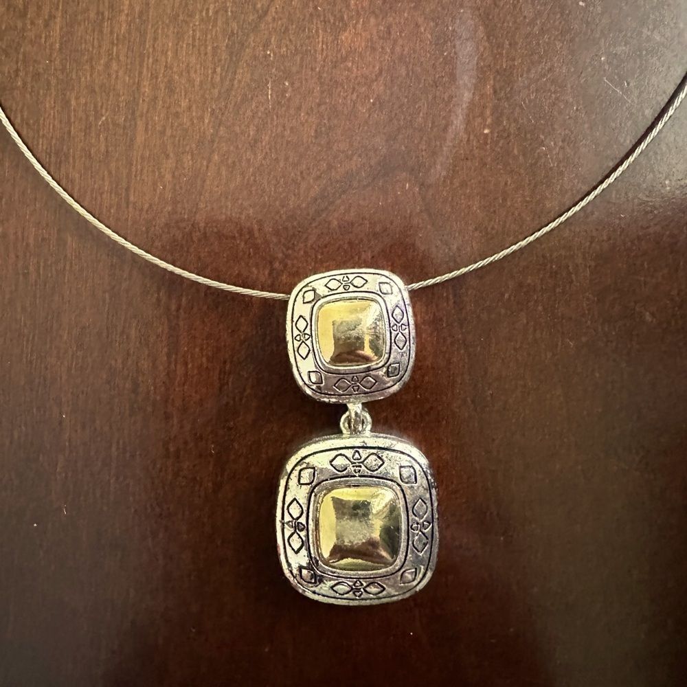 Napier two tone pendant string necklace